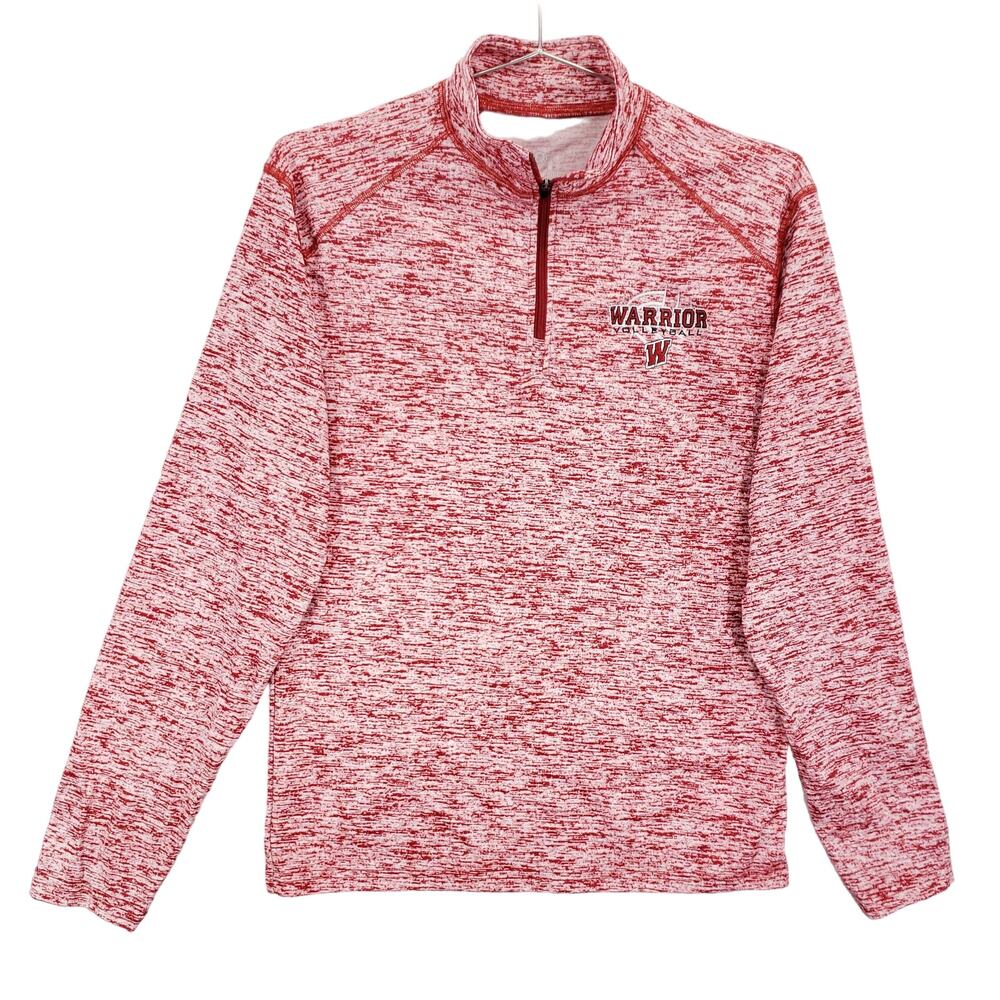 Warrior Volleyball Shirt Womens Small Red Badger Sport Lightweight 1/4 Zip Top
